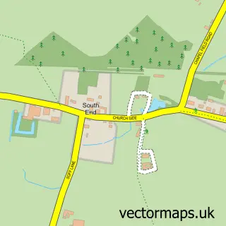 Street map sample of South End, Lincolnshire
