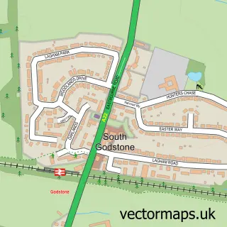 Street map sample of South Godstone, Surrey