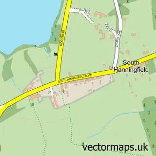 Street map sample of South Hanningfield, Essex