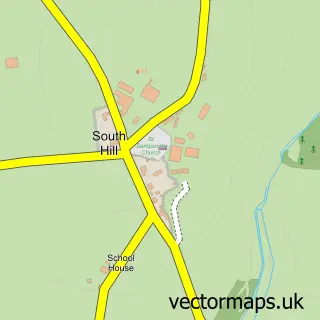 Street map sample of South Hill, Cornwall