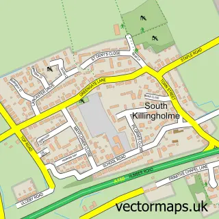 Street map sample of South Killingholme, Lincolnshire