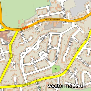Street map sample of South Kirkby, West Yorkshire