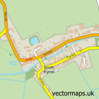 Street map sample of South Kyme, Lincolnshire
