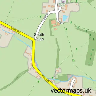 Street map sample of South Leigh, Oxfordshire