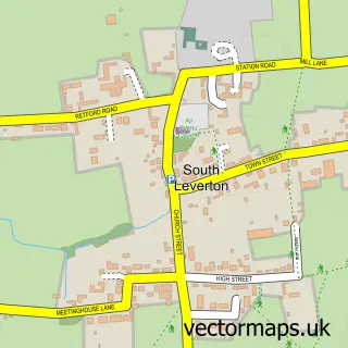 Street map sample of South Leverton, Nottinghamshire