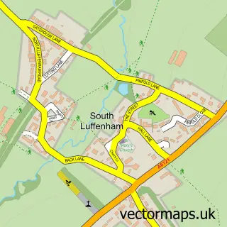 Street map sample of South Luffenham, Rutland