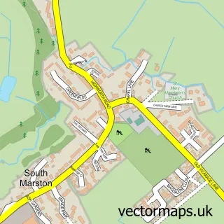 Street map sample of South Marston, Wiltshire