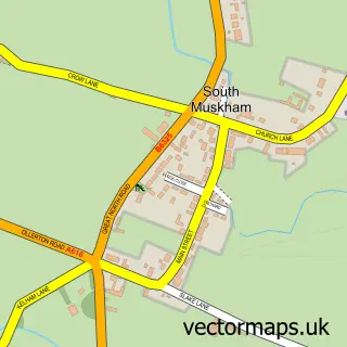 Street map sample of South Muskham, Nottinghamshire