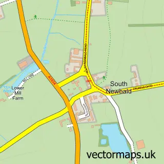 Street map sample of South Newbald, East Riding of Yorkshire