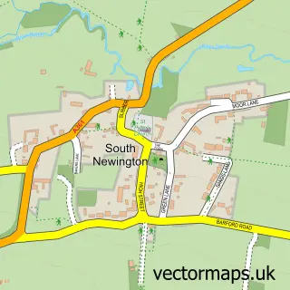 Street map sample of South Newington, Oxfordshire