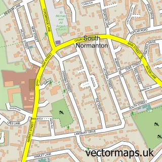 Street map sample of South Normanton, Derbyshire