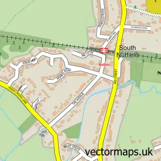 Street map sample of South Nutfield, Surrey