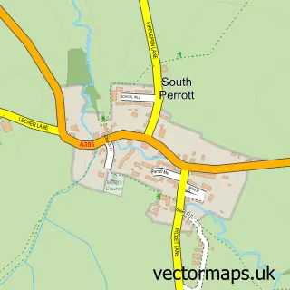 Street map sample of South Perrott, Dorset
