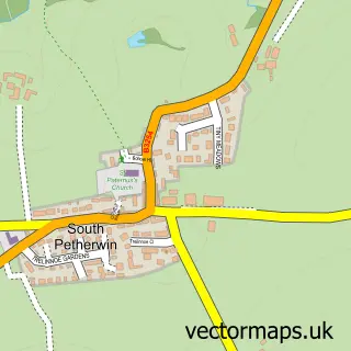 Street map sample of South Petherwin, Cornwall