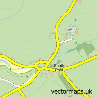 Street map sample of South Pool, Devon