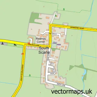 Street map sample of South Scarle, Nottinghamshire