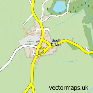 Street map sample of South Tawton, Devon