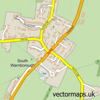 Street map sample of South Warnborough, Hampshire