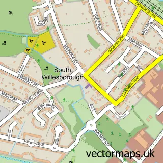 Street map sample of South Willesborough, Kent
