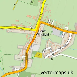 Street map sample of South Wingfield, Derbyshire