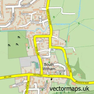 Street map sample of South Witham, Lincolnshire