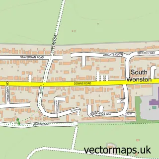 Street map sample of South Wonston, Hampshire