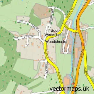 Street map sample of South Woodchester, Gloucestershire