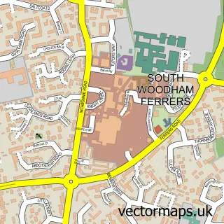 Street map sample of South Woodham Ferrers, Essex