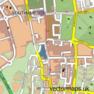 Street map sample of Southampton, Hampshire