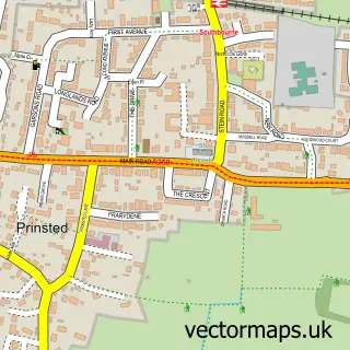 Street map sample of Southbourne, West Sussex