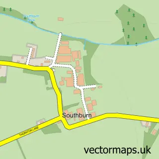 Street map sample of Southburn, East Riding of Yorkshire