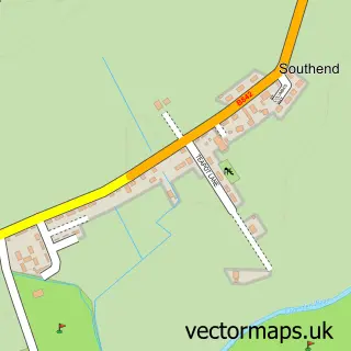 Street map sample of Southend, Argyll and Bute