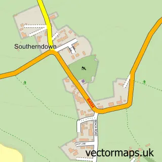 Street map sample of Southerndown, South Glamorgan
