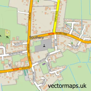Street map sample of Southery, Norfolk