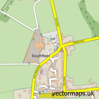 Street map sample of Southfleet, Kent