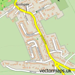 Street map sample of Southgate, West Glamorgan