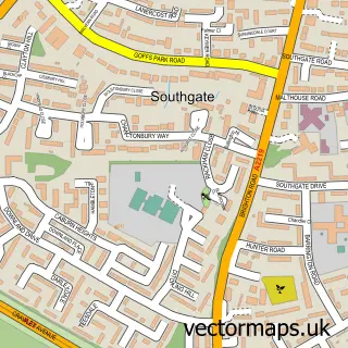Street map sample of Southgate, West Sussex