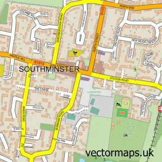 Street map sample of Southminster, Essex