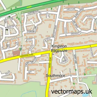 Street map sample of Southmoor, Oxfordshire