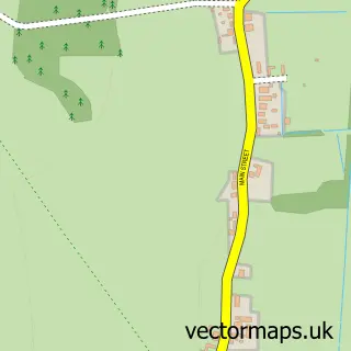 Street map sample of Southorpe, Cambridgeshire