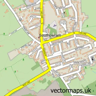 Street map sample of Southowram, West Yorkshire