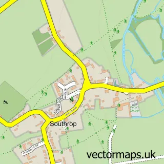 Street map sample of Southrop, Gloucestershire