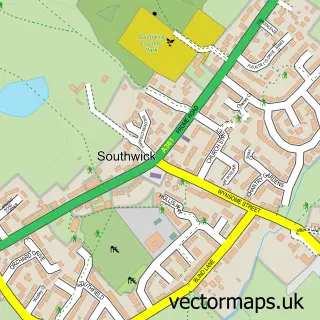 Street map sample of Southwick, Wiltshire