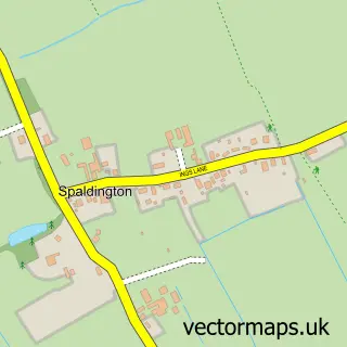 Street map sample of Spaldington, East Riding of Yorkshire