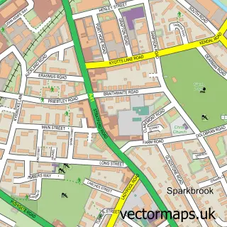 Street map sample of Sparkbrook, West Midlands