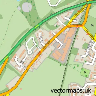 Street map sample of Sparkford, Somerset