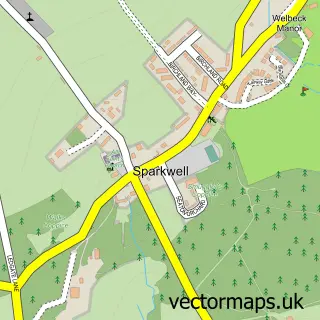 Street map sample of Sparkwell, Devon