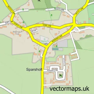 Street map sample of Sparsholt, Hampshire
