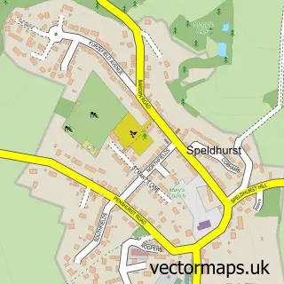 Street map sample of Speldhurst, Kent