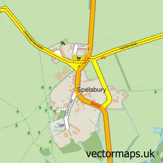 Street map sample of Spelsbury, Oxfordshire